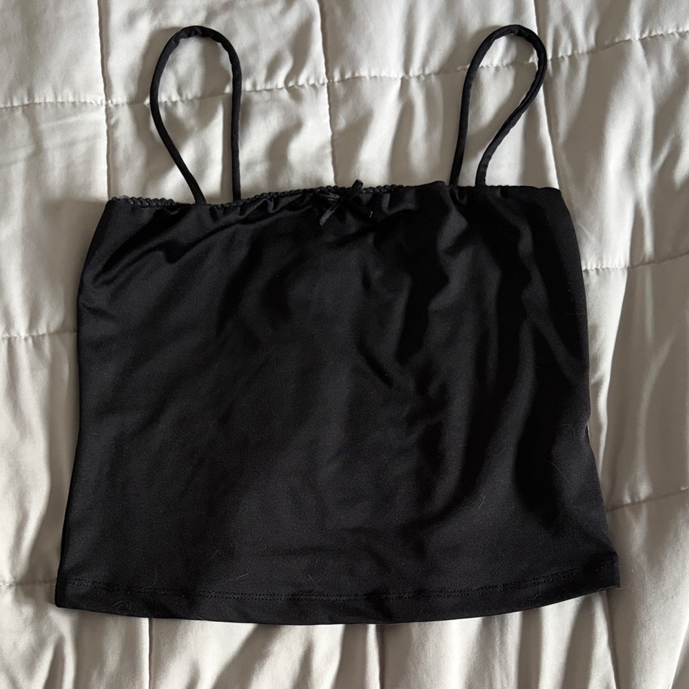 Black Women's Cropped Camisole Top